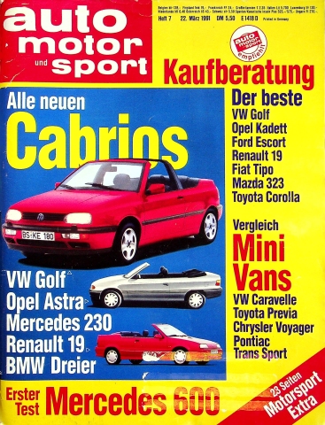 Deckblatt Auto Motor und Sport (07/1991)